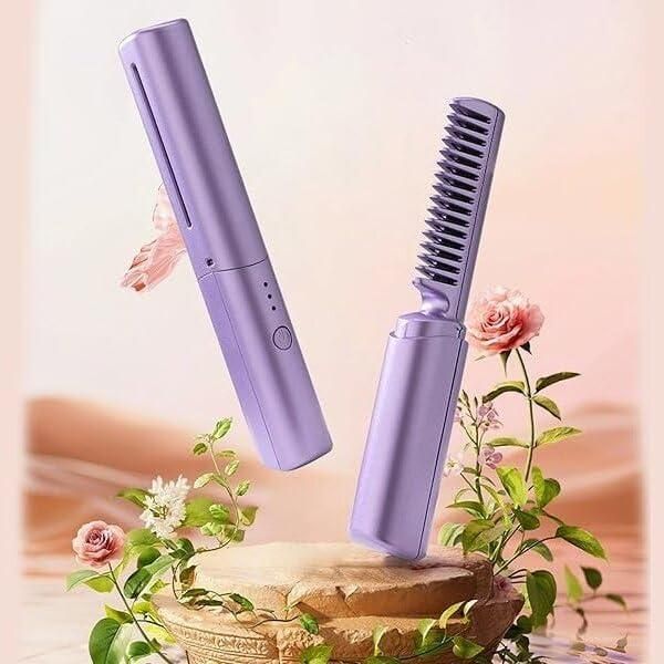 Portable Mini Hair Straightener Hot Comb - RECHARGEABLE