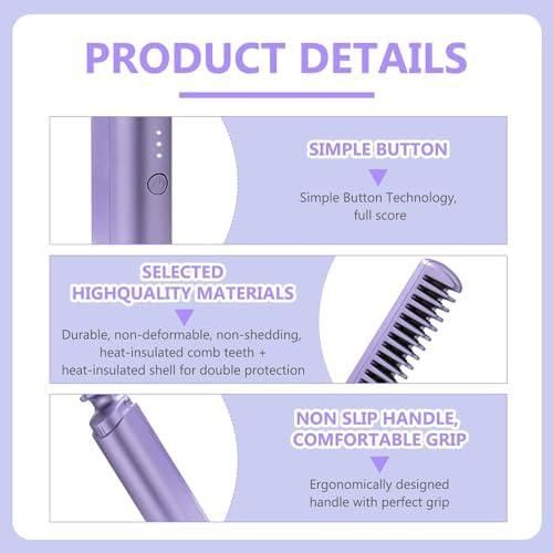 Portable Mini Hair Straightener Hot Comb - RECHARGEABLE