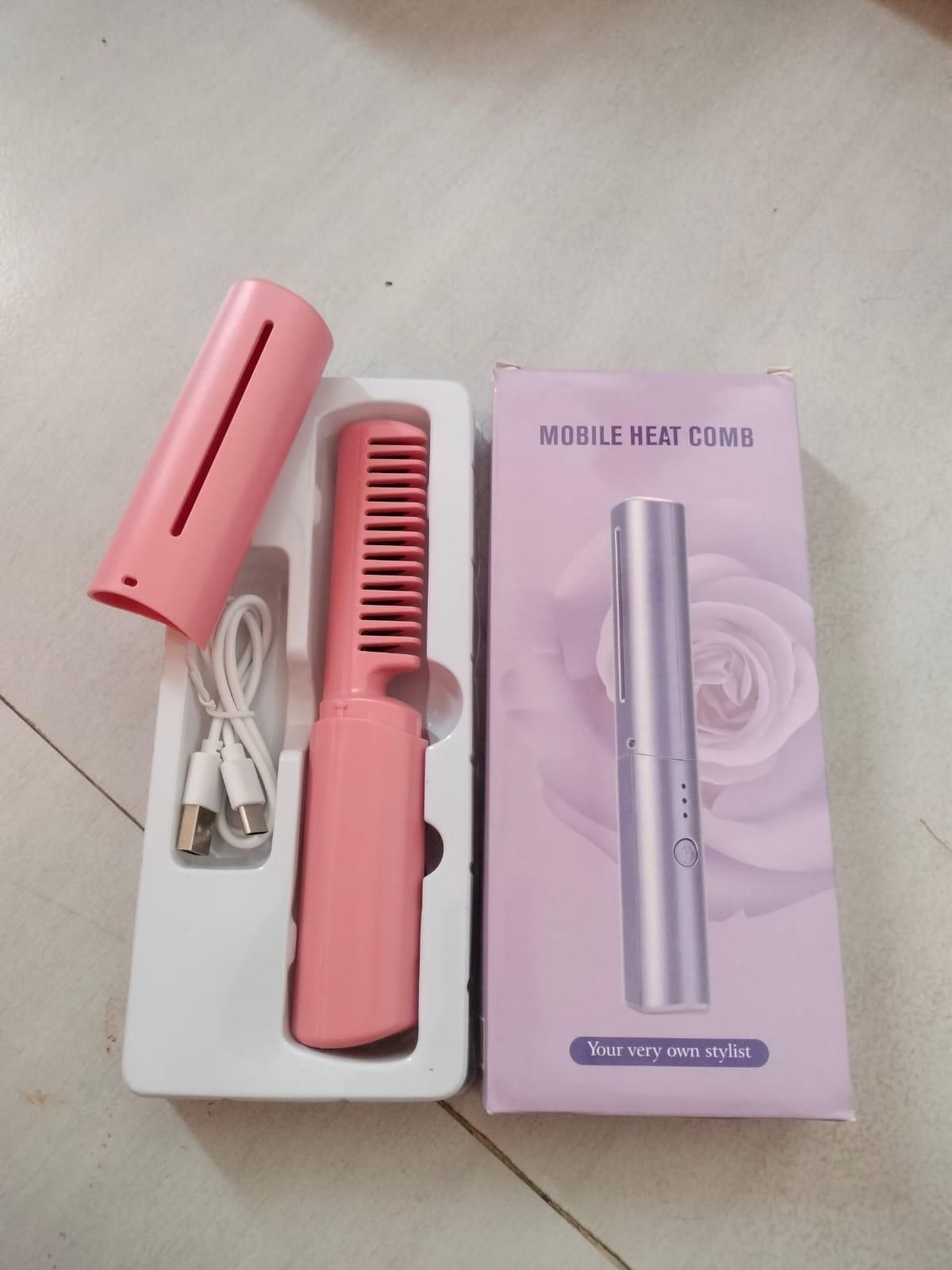 Portable Mini Hair Straightener Hot Comb - RECHARGEABLE
